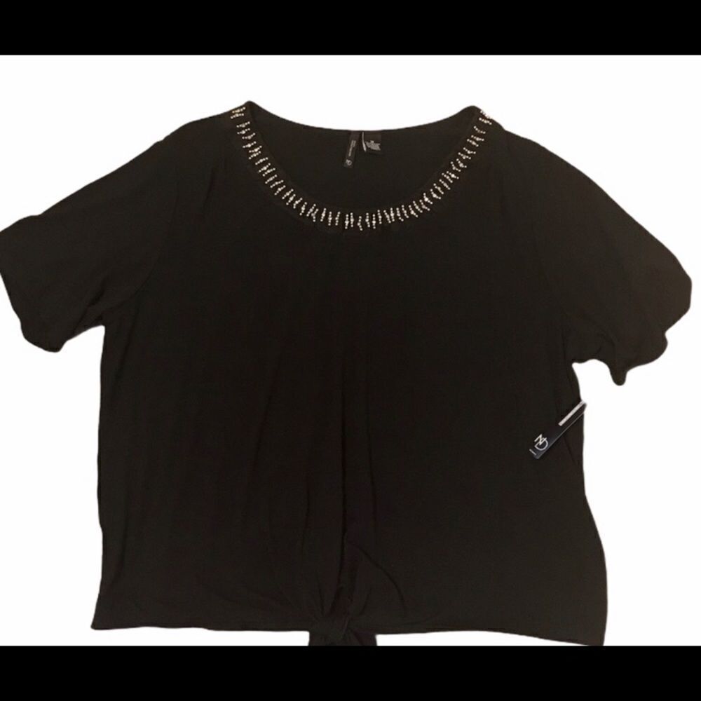 New Directions 3X NWT Black Top With Bling